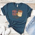 Friyay Teacher Coffee Friday School Cute Fri Yay Women's Heather T-Shirt Heather Deep Teal