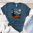 Halloween Pumpkin Starry Night Van Gogh Art Teacher Women's Heather T-Shirt Heather Deep Teal Halloween Pumpkin Starry Night Van Gogh Art Teacher Women's Heather T-Shirt Heather Deep Teal