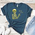 Halloween Teacher Six Seven 6 7 Skeleton Spooky Costume Women's Heather T-Shirt Heather Deep Teal
