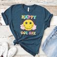 Happy Dot Day Hippie Flowers Smile Face Groovy Teacher Kids Women's Heather T-Shirt Heather Deep Teal Happy Dot Day Hippie Flowers Smile Face Groovy Teacher Kids Women's Heather T-Shirt Heather Deep Teal