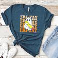 Happy Fri-Yay Friday Lovers Groovy Teacher Life Halloween Women's Heather T-Shirt Heather Deep Teal