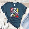 Happy Fri-Yay Teacher Back To School Friday Lovers Women's Heather T-Shirt Heather Deep Teal