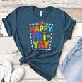 Happy Fri-Yay Teacher Life Weekend Pun Happy Friday Women's Heather T-Shirt Heather Deep Teal