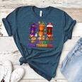 Happy Hallothanksmas Halloween Thanksgiving Pencils Teachers Women's Heather T-Shirt Heather Deep Teal