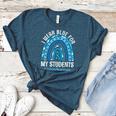 Happy Teacher I Wear Blue For My Students Autism Awareness Women's Heather T-Shirt Heather Deep Teal