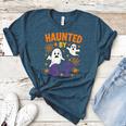 Haunted 67 Ghost Math Teacher Halloween Costume Math Pun Women's Heather T-Shirt Heather Deep Teal