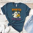 Haunted By Fractions Math Halloween Teacher Women's Heather T-Shirt Heather Deep Teal