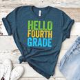 Hello Fourth Grade Shirt 4th Grade Boy Girl Student Teacher Women's Heather T-Shirt Heather Deep Teal