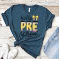 Hello Pre-K Preschool Back To School First Day Teacher Kids Women's Heather T-Shirt Heather Deep Teal Hello Pre-K Preschool Back To School First Day Teacher Kids Women's Heather T-Shirt Heather Deep Teal