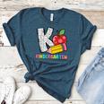 K Is For Kindergarten Teacher Pencil Apple Back To School Women's Heather T-Shirt Heather Deep Teal K Is For Kindergarten Teacher Pencil Apple Back To School Women's Heather T-Shirt Heather Deep Teal