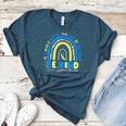 Be Kind Rainbow Down Syndrome Awareness Teacher Blue Yellow Women's Heather T-Shirt Heather Deep Teal