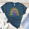 Kindergarten Rainbow Girls Boys Teacher First Day Of School Women's Heather T-Shirt Heather Deep Teal