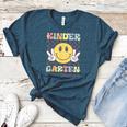 Kindergarten Teacher Team Hippie Smile Face Back To School Women's Heather T-Shirt Heather Deep Teal Kindergarten Teacher Team Hippie Smile Face Back To School Women's Heather T-Shirt Heather Deep Teal