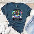 Let The Games Field Day Begin Tie Dye Adults Teacher Kids Women's Heather T-Shirt Heather Deep Teal