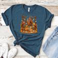 Librarian Turkey Reading Book Fall Thanksgiving Teacher Book Women's Heather T-Shirt Heather Deep Teal