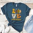 LOVE 3rd Grade Pumpkin Teacher Student Halloween Costume Women's Heather T-Shirt Heather Deep Teal