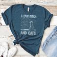I Love Math And Cats Cat Lover Science Teacher Student Women's Heather T-Shirt Heather Deep Teal