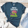 Math Teachers Love Brains Zombie Teacher School Halloween Women's Heather T-Shirt Heather Deep Teal