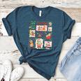 Merry And Bright Christmas Gingerbread Santa Book Teacher Women's Heather T-Shirt Heather Deep Teal Merry And Bright Christmas Gingerbread Santa Book Teacher Women's Heather T-Shirt Heather Deep Teal