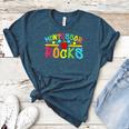 Montessori Rocks Montessori Teacher Back To School Women's Heather T-Shirt Heather Deep Teal