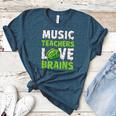 Music Teachers Love Brains Cute Teaching Halloween Women's Heather T-Shirt Heather Deep Teal Music Teachers Love Brains Cute Teaching Halloween Women's Heather T-Shirt Heather Deep Teal