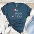 Nice Naughty Teacher Christmas List Instructor Santa Claus Men Women Women's Heather T-Shirt Heather Deep Teal