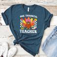 One Thankful Teacher Turkey Thanksgiving Teaching Women's Heather T-Shirt Heather Deep Teal One Thankful Teacher Turkey Thanksgiving Teaching Women's Heather T-Shirt Heather Deep Teal
