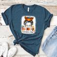 One Thankful Teacher's Aide Messy Bun Thanksgiving Fall Women's Heather T-Shirt Heather Deep Teal One Thankful Teacher's Aide Messy Bun Thanksgiving Fall Women's Heather T-Shirt Heather Deep Teal