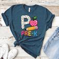 P Is For Pre K Teacher Student Pencil Apple Back To School Women's Heather T-Shirt Heather Deep Teal P Is For Pre K Teacher Student Pencil Apple Back To School Women's Heather T-Shirt Heather Deep Teal