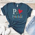 P Is For Preschool Teacher Student Back To School Women's Heather T-Shirt Heather Deep Teal P Is For Preschool Teacher Student Back To School Women's Heather T-Shirt Heather Deep Teal