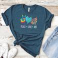 Peace Love Art Painting Palette Art Teacher Women's Heather T-Shirt Heather Deep Teal Peace Love Art Painting Palette Art Teacher Women's Heather T-Shirt Heather Deep Teal