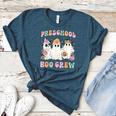 Preschool Boo Crew Groovy Halloween Floral Ghost Teacher Men Women Kids Women's Heather T-Shirt Heather Deep Teal