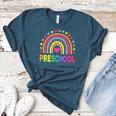 Preschool Rainbow Girls Boys Kids Teacher Back To School Women's Heather T-Shirt Heather Deep Teal