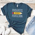 Progress Over Perfection Motivational Back To School Teacher Women's Heather T-Shirt Heather Deep Teal Progress Over Perfection Motivational Back To School Teacher Women's Heather T-Shirt Heather Deep Teal