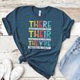 There Their They’Re Grammar Joke For English Teacher Student Women's Heather T-Shirt Heather Deep Teal