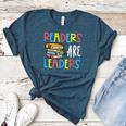 Readers Are Leaders Reading Book Lover Teacher Women Men Kid Women's Heather T-Shirt Heather Deep Teal