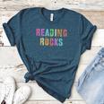 READING ROCKS English Teacher ELA ABCD Read Star Kinder Women's Heather T-Shirt Heather Deep Teal READING ROCKS English Teacher ELA ABCD Read Star Kinder Women's Heather T-Shirt Heather Deep Teal