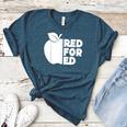 Red For Ed Teacher Support Public Education For Men Women Kids Women's Heather T-Shirt Heather Deep Teal