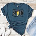 Retro SPED Teacher Pencil Lightning Bolt Back To School Women's Heather T-Shirt Heather Deep Teal Retro SPED Teacher Pencil Lightning Bolt Back To School Women's Heather T-Shirt Heather Deep Teal