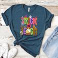 Retro Trick Or Teach Leopard Ghost Halloween Spooky Teacher Women's Heather T-Shirt Heather Deep Teal Retro Trick Or Teach Leopard Ghost Halloween Spooky Teacher Women's Heather T-Shirt Heather Deep Teal