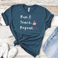 Run Teach Repeat Teacher Running Saying Slogan Runner Women's Heather T-Shirt Heather Deep Teal Run Teach Repeat Teacher Running Saying Slogan Runner Women's Heather T-Shirt Heather Deep Teal