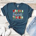 Santas Favorite Teacher Christmas Matching Xmas Men Women Women's Heather T-Shirt Heather Deep Teal