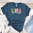 School Psychologist Rainbow Psychology Teacher Women's Heather T-Shirt Heather Deep Teal