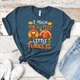School Thankful I Teach The Cutest Little Turkeys Thanksgiving Teacher Women's Heather T-Shirt Heather Deep Teal