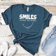 Smile Smiles Change The World Teacher T-Shirt Happy T-Shirt Women's Heather T-Shirt Heather Deep Teal