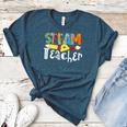 Steam Teacher Science Tech Engineering Arts Maker Women's Heather T-Shirt Heather Deep Teal