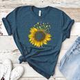 Sunflower Puzzle Pieces Autism Awareness For Mom Teacher For Women Women's Heather T-Shirt Heather Deep Teal