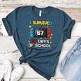 I Survived 67 Days Of School 67 Teacher Squad Matching Women's Heather T-Shirt Heather Deep Teal