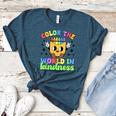 Teacher Back To School Color In Kindness Crayon Pencil Women's Heather T-Shirt Heather Deep Teal Teacher Back To School Color In Kindness Crayon Pencil Women's Heather T-Shirt Heather Deep Teal