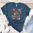 Teacher Christmas Alphabet Back To School Holiday Learning Women's Heather T-Shirt Heather Deep Teal Teacher Christmas Alphabet Back To School Holiday Learning Women's Heather T-Shirt Heather Deep Teal